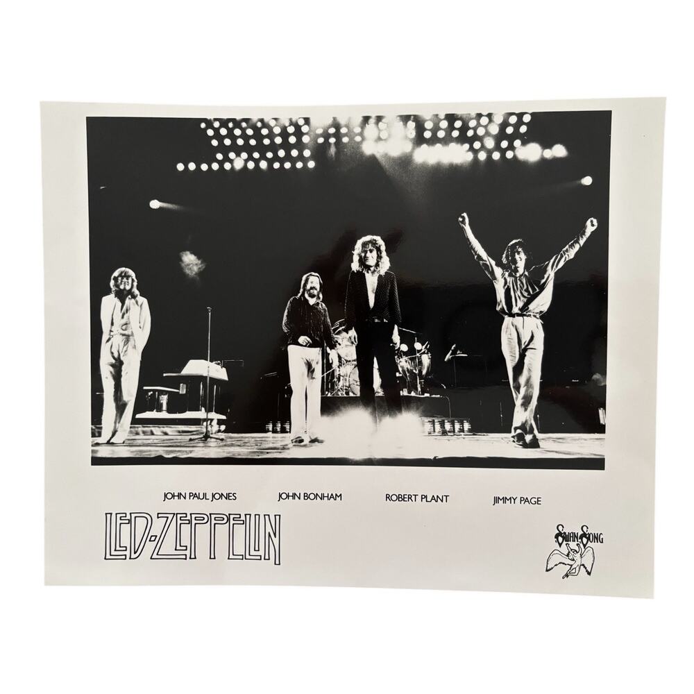 Led Zeppelin black & white 8 X 10 glossy promo photo Live Onstage !